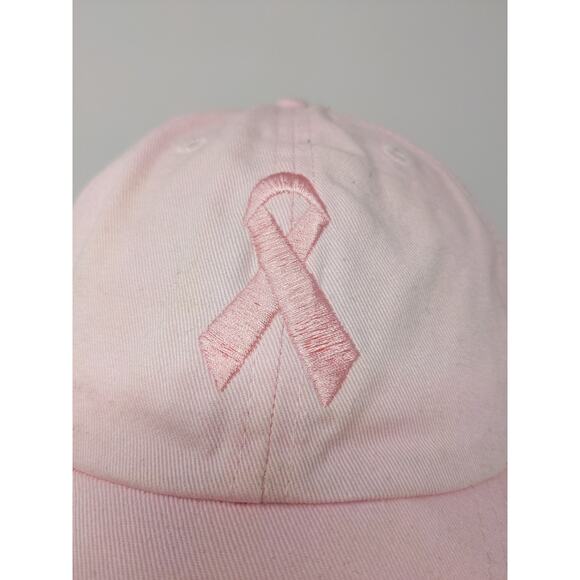Breast Cancer Awareness Slideback Hat Embroidered Ribbon Logo Pink - Picture 3 of 9